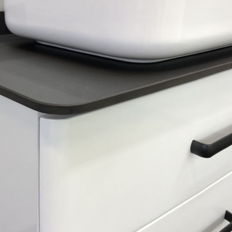 Тумба с раковиной Comforty "Амстердам-95" 00-00005494 белая с черной матовой столешницей с раковиной Comforty T-Y9378