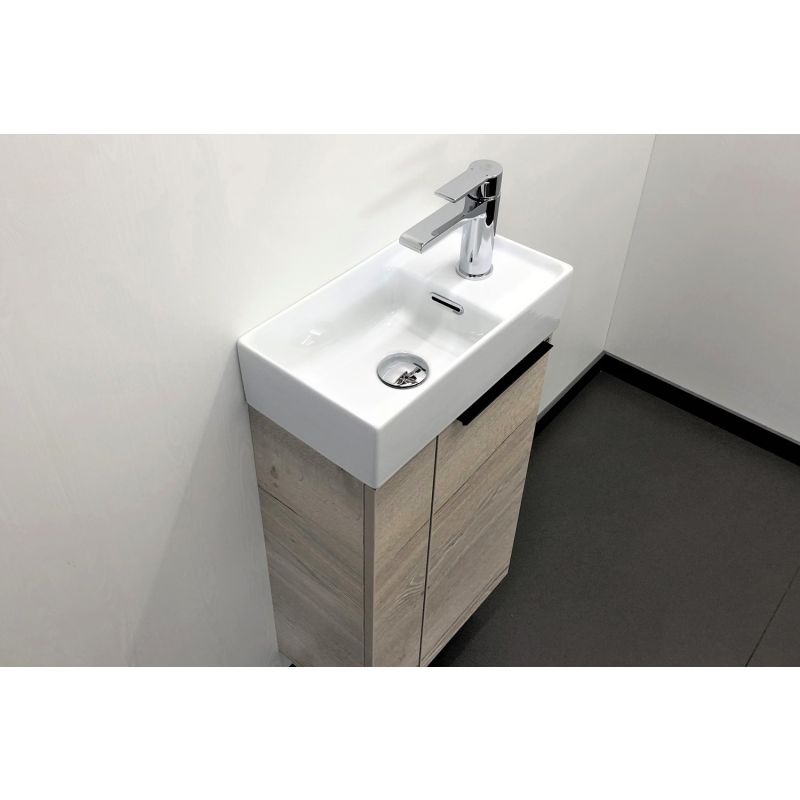 Тумба с раковиной Comforty "Асти-40" 00-00000831 дуб дымчатый с раковиной CREA 40, P-UM-CRE40/1