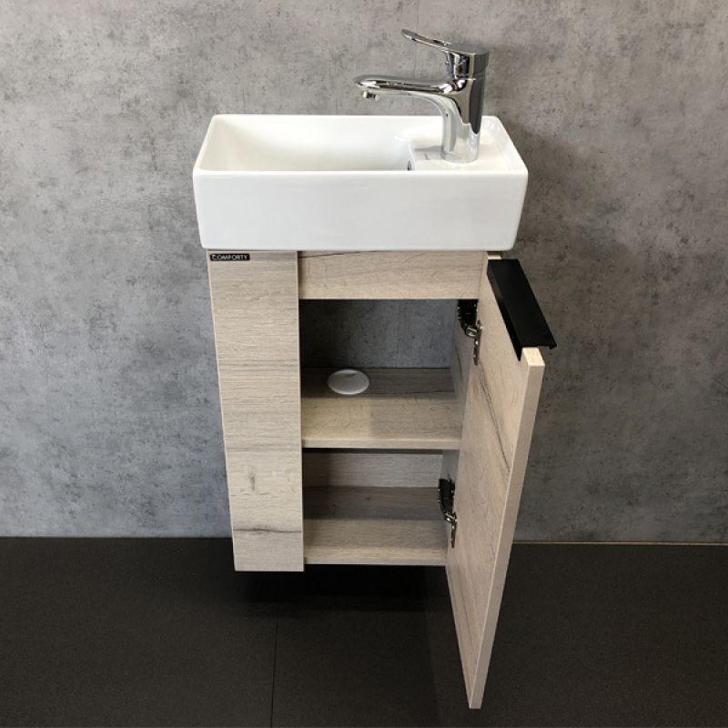 Тумба с раковиной Comforty "Асти-40" 00-00000831 дуб дымчатый с раковиной CREA 40, P-UM-CRE40/1