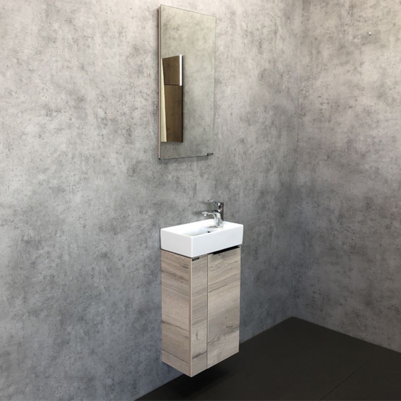 Тумба с раковиной Comforty "Асти-40" 00-00000831 дуб дымчатый с раковиной CREA 40, P-UM-CRE40/1