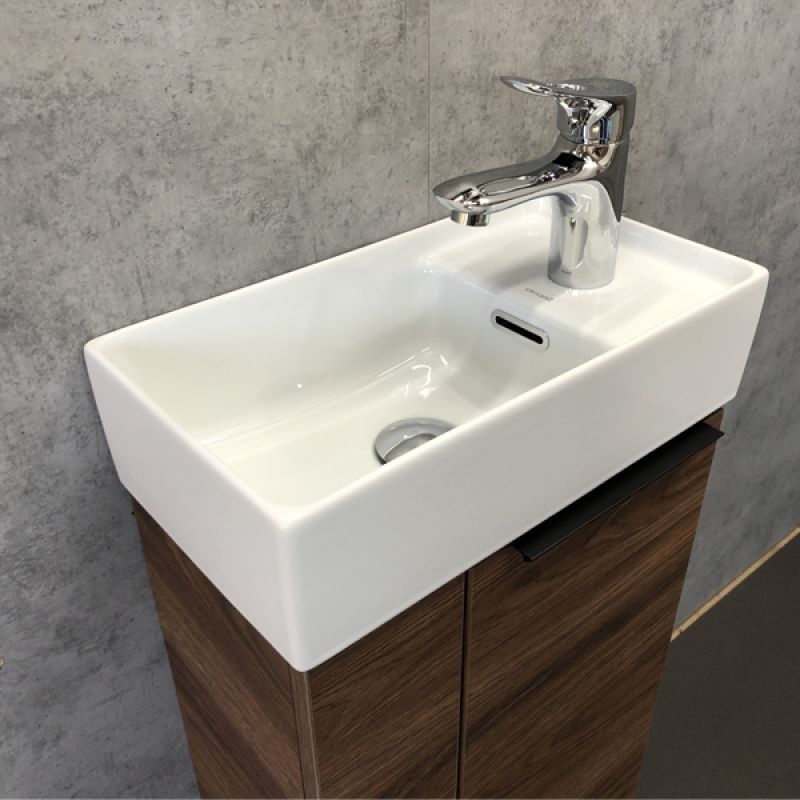 Тумба с раковиной Comforty "Асти-40" 00-00000834 дуб темно-коричневый с раковиной CREA 40, P-UM-CRE40/1