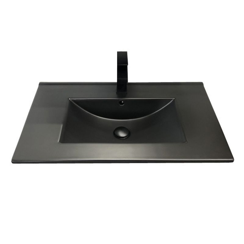 Тумба с раковиной Comforty "Бонн-75" 00-00001936 дуб темный с  раковиной Comforty 75E черная матовая 