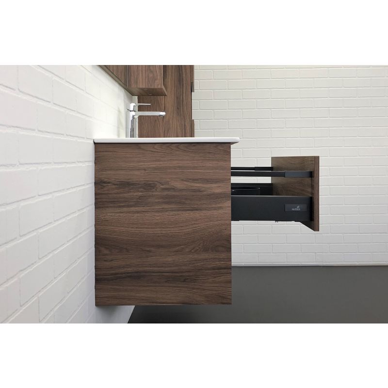 Тумба с раковиной Comforty "Бордо-90" 00-00006671 дуб темно-коричневый с раковиной "Quadro 90"