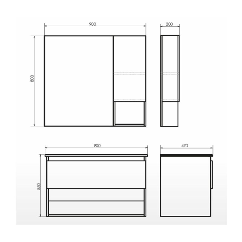 Тумба с раковиной Comforty "Бордо-90" 00-00006671 дуб темно-коричневый с раковиной "Quadro 90"