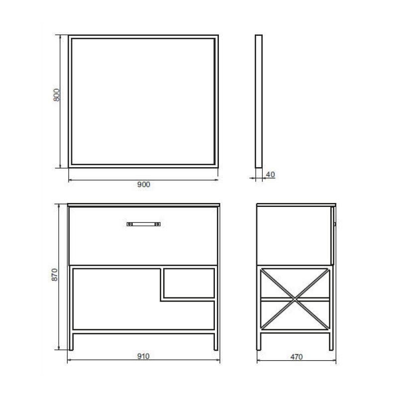 Тумба с раковиной Comforty "Бредфорд-90" 00004148003 дуб темный с раковиной Comforty 90E черная матовая
