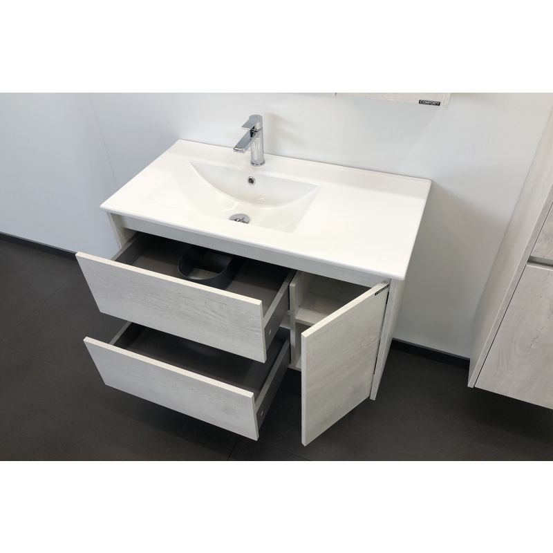 Тумба с раковиной Comforty "Бремен-90" 00004142375 дуб белый с раковиной Comforty 9090EL