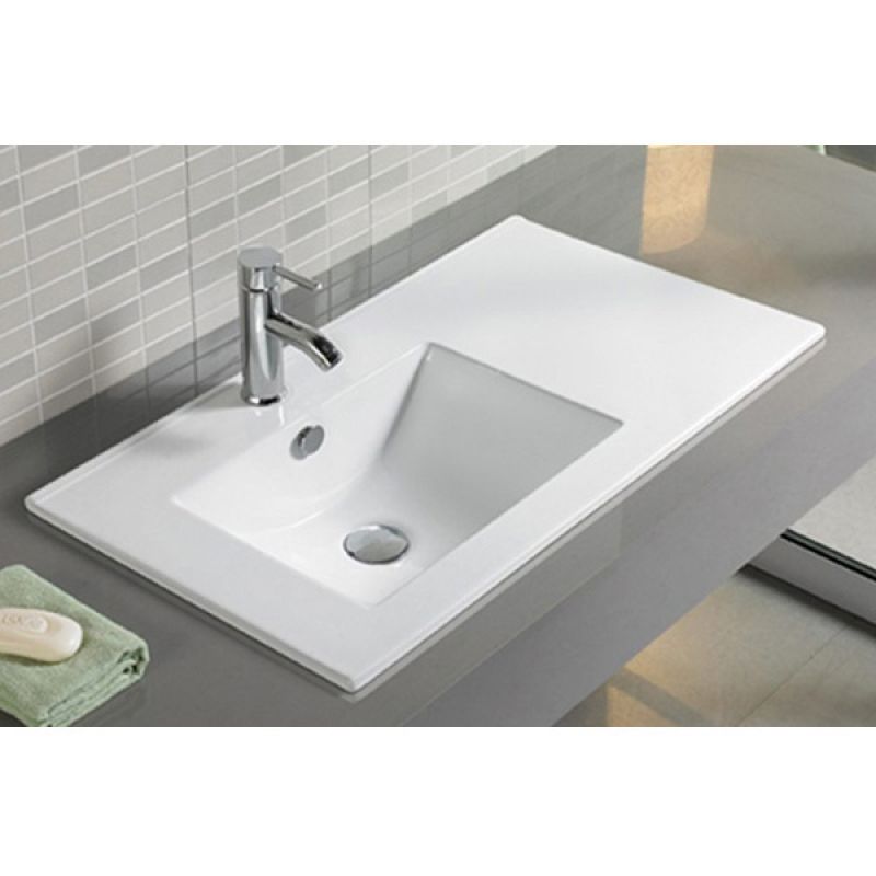 Тумба с раковиной Comforty "Бремен-90" 00004142375 дуб белый с раковиной Comforty 9090EL