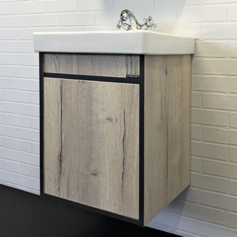 Тумба с раковиной Comforty "Вена-45" 00-00006653 дуб дымчатый с раковиной Адриана 45