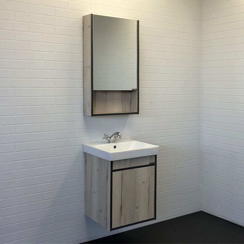 Тумба с раковиной Comforty "Вена-45" 00-00006653 дуб дымчатый с раковиной Адриана 45