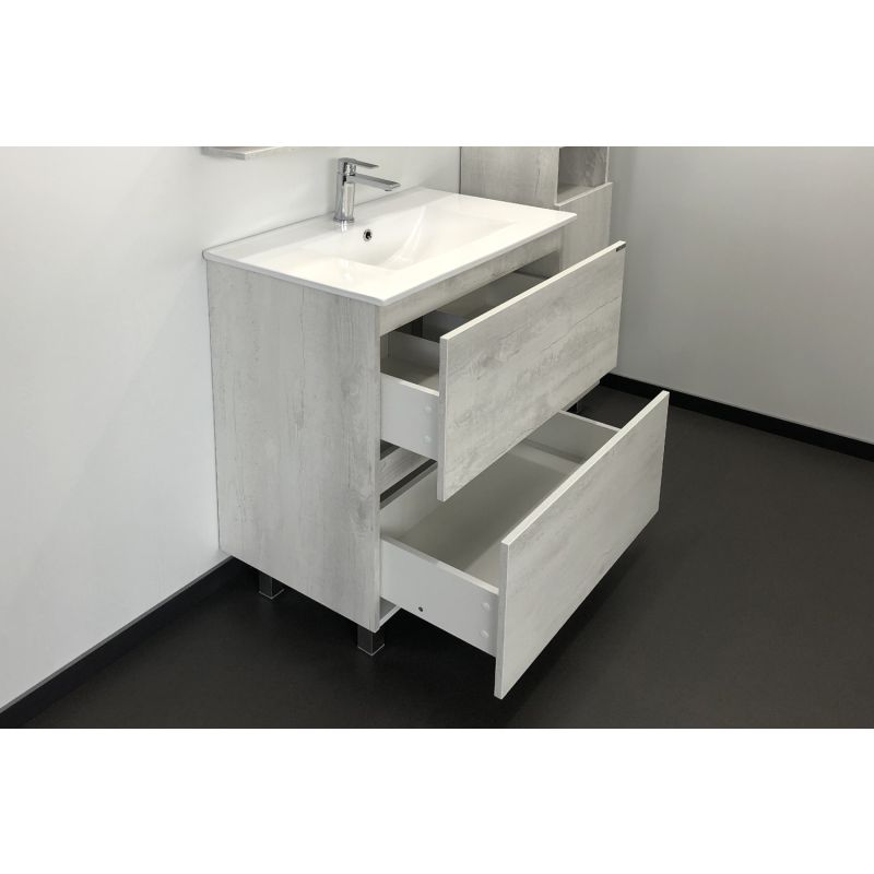 Тумба с раковиной Comforty "Верона-75" 00004137102 дуб белый с раковиной Comforty 75Е