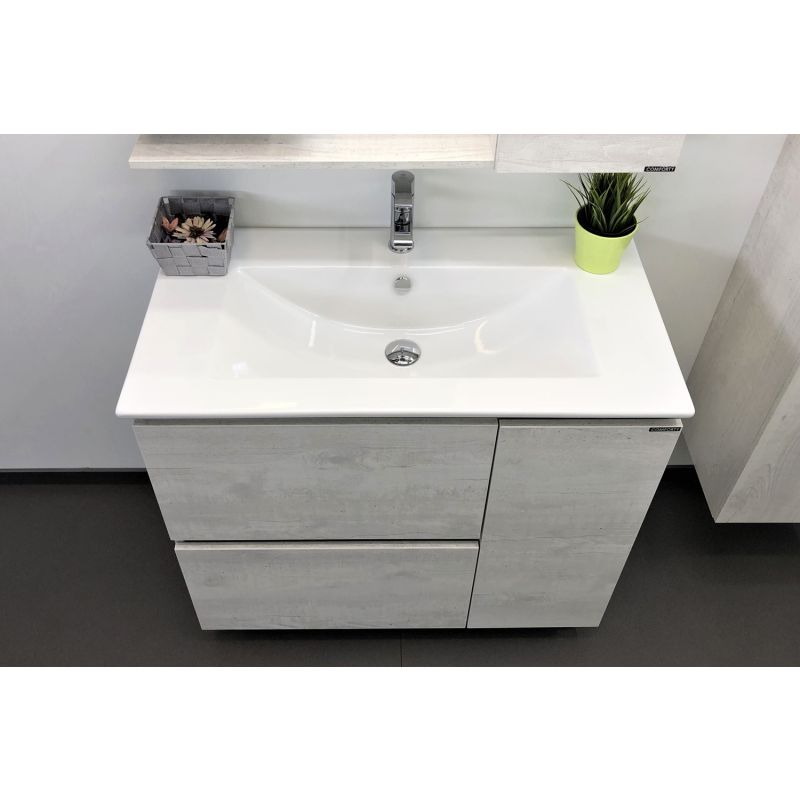 Тумба с раковиной Comforty "Верона-90" 00-00001972 дуб белый с раковиной Quadro 90