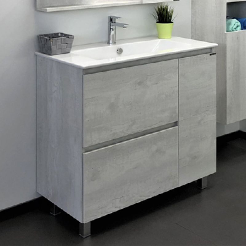 Тумба с раковиной Comforty "Верона-90" 00-00001972 дуб белый с раковиной Quadro 90