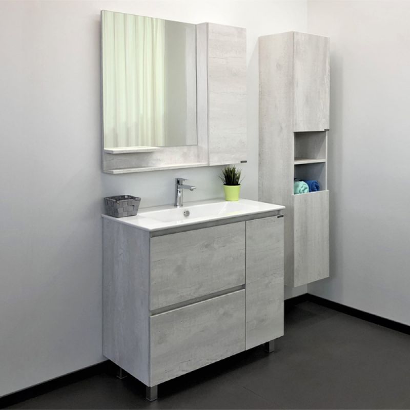 Тумба с раковиной Comforty "Верона-90" 00-00001972 дуб белый с раковиной Quadro 90