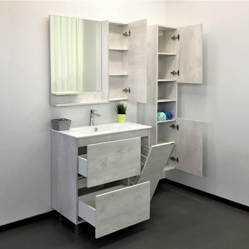 Тумба с раковиной Comforty "Верона-90" 00-00001972 дуб белый с раковиной Quadro 90