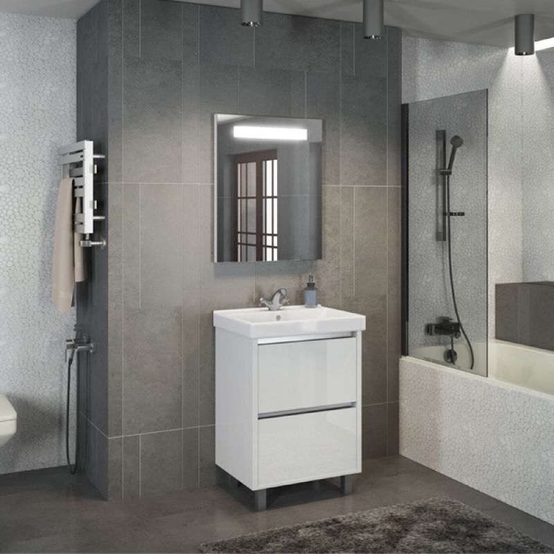 Тумба с раковиной Comforty "Дублин-60" 00004137134 белый глянец с раковиной Comforty 8056