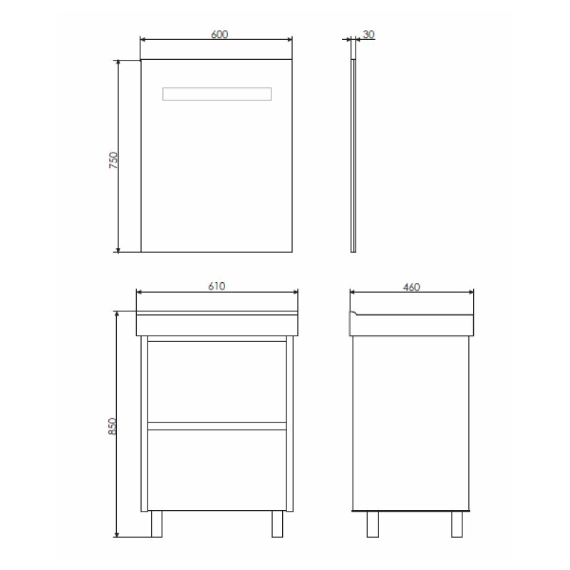Тумба с раковиной Comforty "Дублин-60" 00004137134 белый глянец с раковиной Comforty 8056