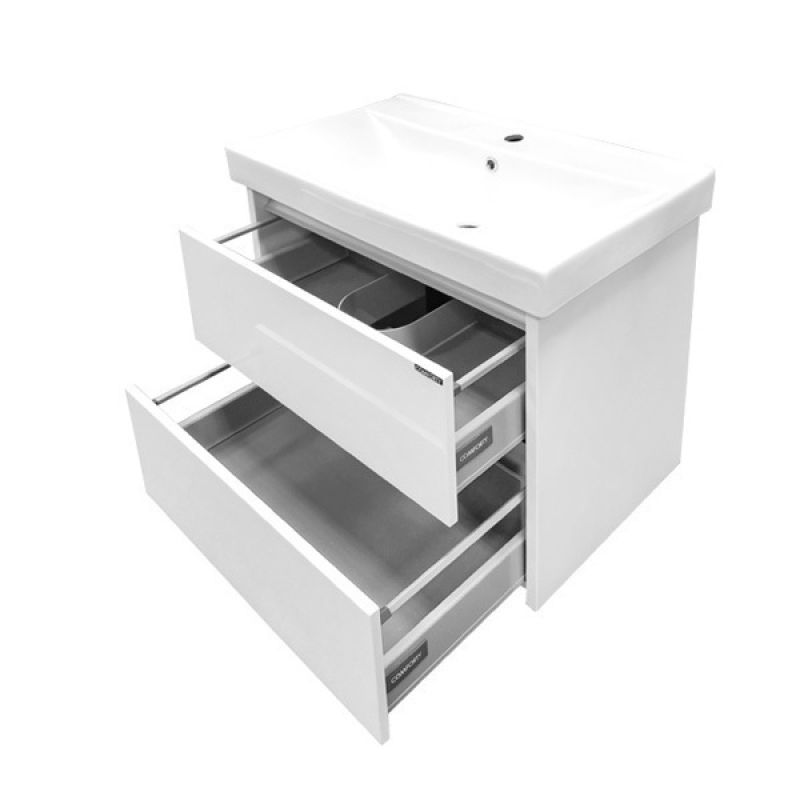 Тумба с раковиной Comforty "Дублин-75" 00004137103 белый глянец с раковиной Comforty 8057