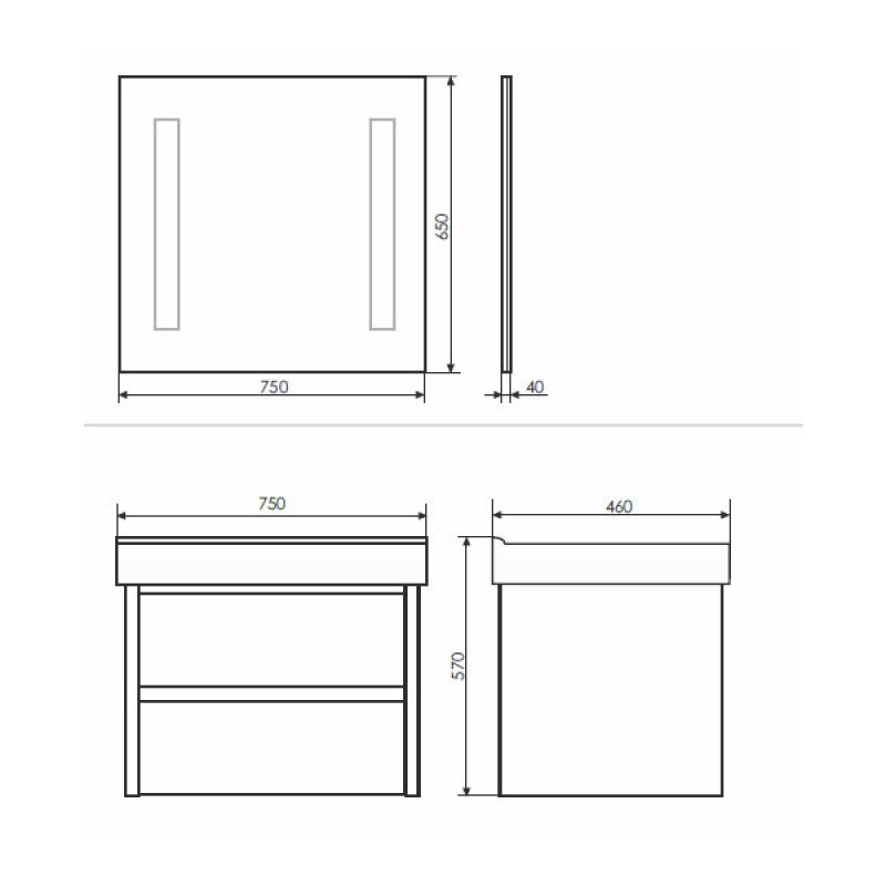 Тумба с раковиной Comforty "Дублин-75" 00004137103 белый глянец с раковиной Comforty 8057
