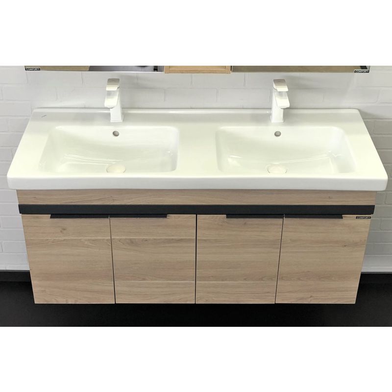 Тумба с раковиной Comforty "Дуэт-125" 00-00009925 дуб натуральный с рак. Гармония-125