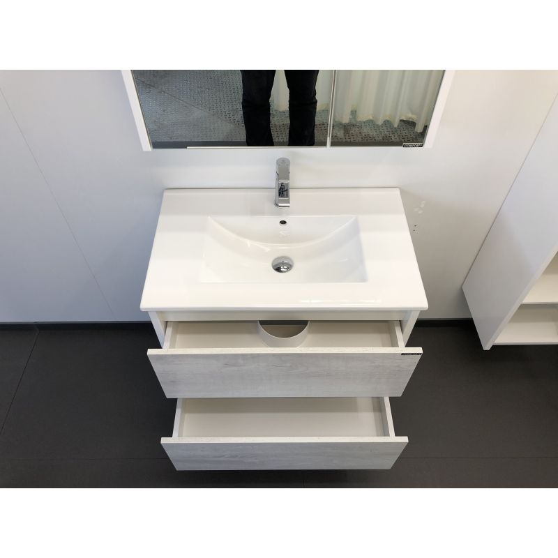 Тумба с раковиной Comforty "Женева-75" 00004137097 дуб белый с раковиной Comforty 75E