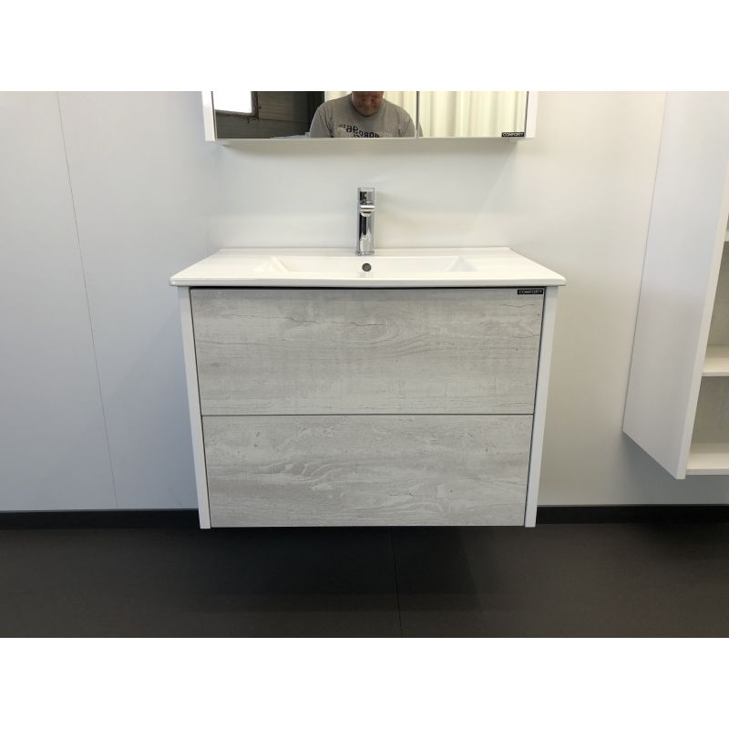 Тумба с раковиной Comforty "Женева-75" 00004137097 дуб белый с раковиной Comforty 75E