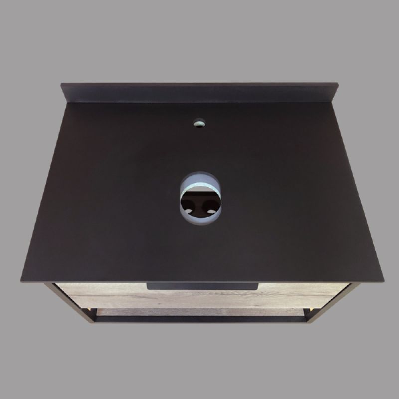 Тумба с раковиной Comforty "Кёльн-75" 00004149065 дуб темный с черной столешницей с раковиной Comforty T-Y9378