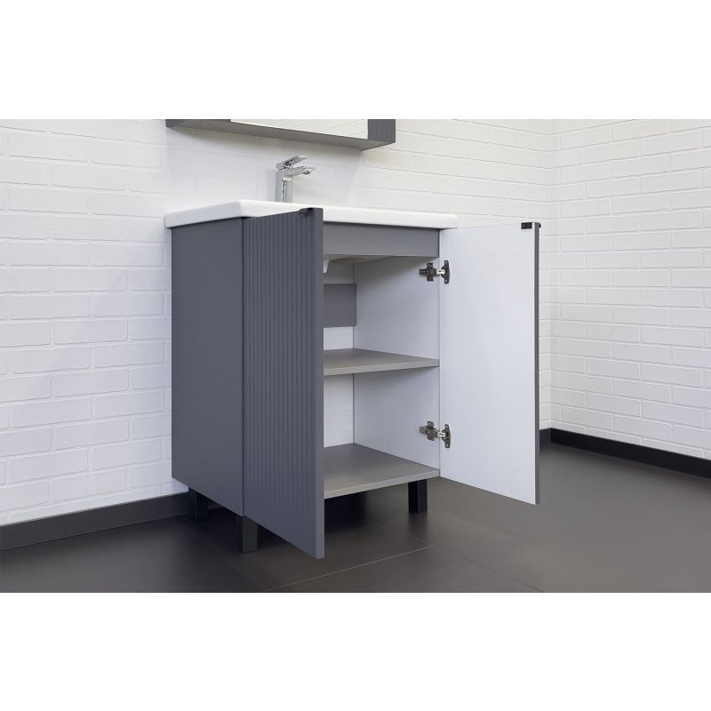 Тумба с раковиной Comforty "Лима-70" 00-00013686 антрацит с раковиной Como 70 