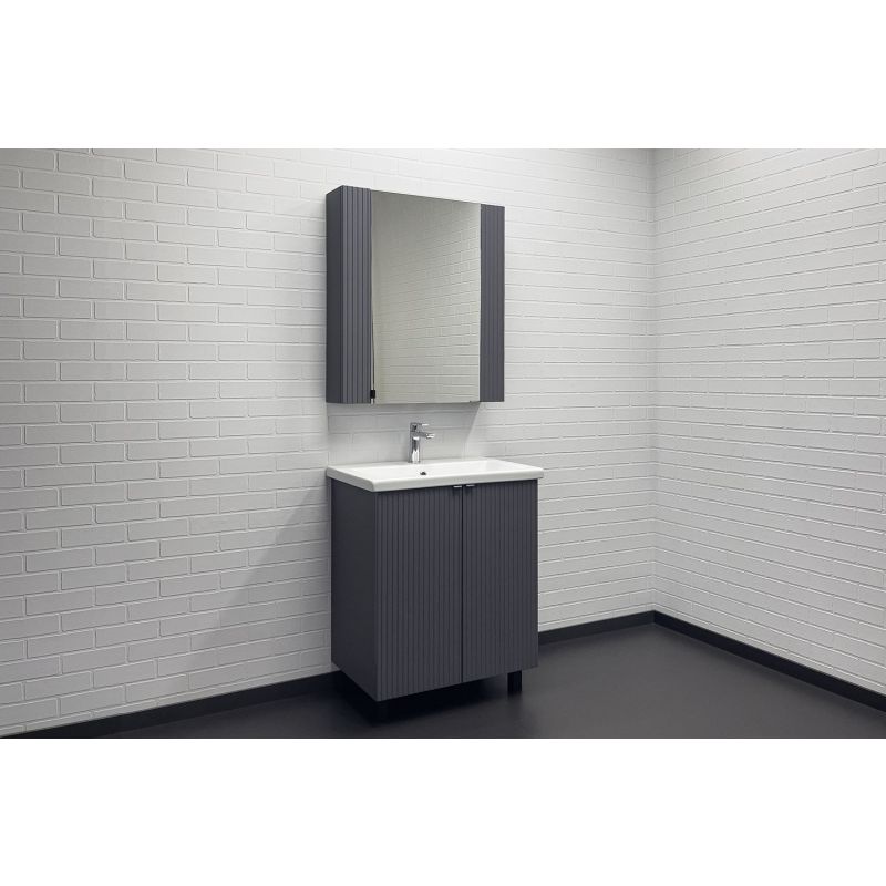 Тумба с раковиной Comforty "Лима-70" 00-00013686 антрацит с раковиной Como 70 