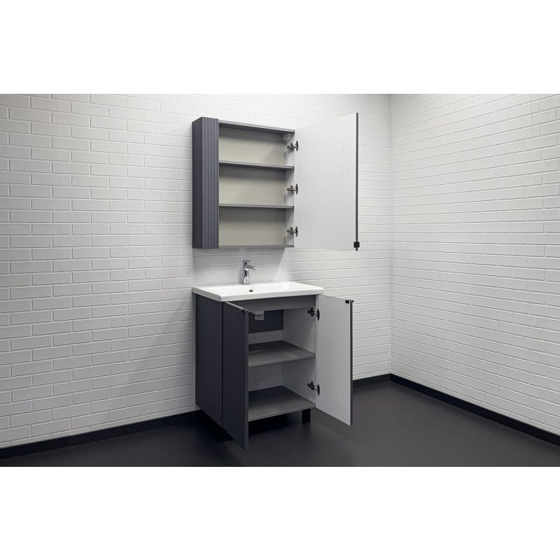 Тумба с раковиной Comforty "Лима-70" 00-00013686 антрацит с раковиной Como 70 