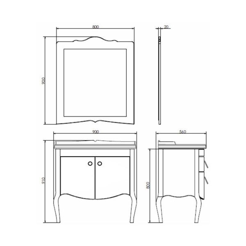Тумба с раковиной Comforty "Лувр-90" 00004148935 белый глянец с раковиной 28188