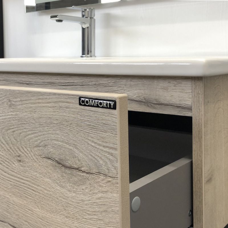 Тумба с раковиной Comforty "Мальме-90" 00-00004200 дуб дымчатый с раковиной Comforty 9090EL