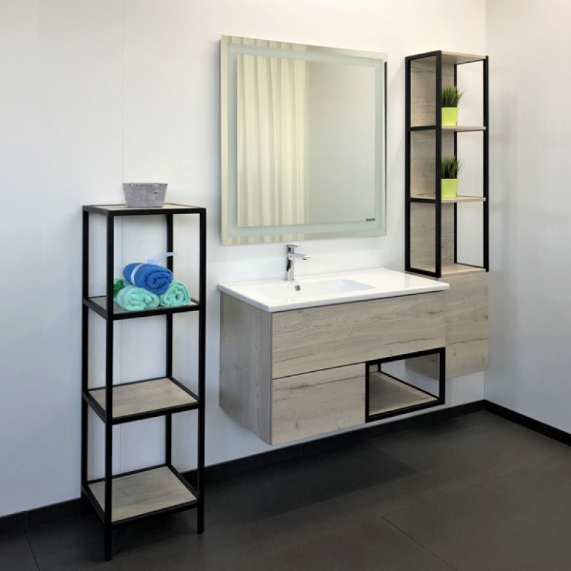 Тумба с раковиной Comforty "Мальме-90" 00-00004200 дуб дымчатый с раковиной Comforty 9090EL