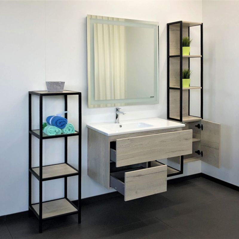 Тумба с раковиной Comforty "Мальме-90" 00-00004200 дуб дымчатый с раковиной Comforty 9090EL