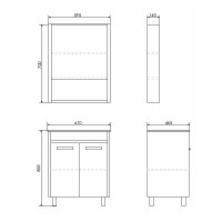 Тумба с раковиной Comforty "Марио-60" 00-00004155 дуб темный с раковиной "Quadro 60"