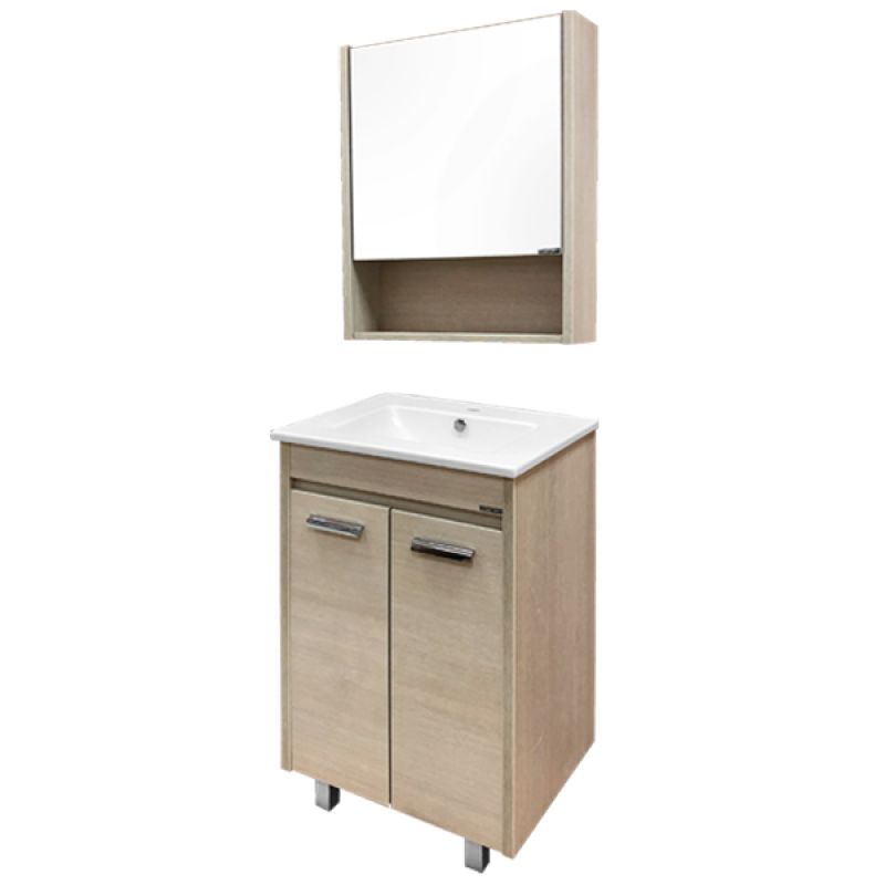 Тумба с раковиной Comforty "Марио-60" 00003131980 сосна лоредо с раковиной "Quadro 60"