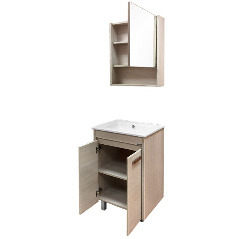 Тумба с раковиной Comforty "Марио-60" 00003131980 сосна лоредо с раковиной "Quadro 60"