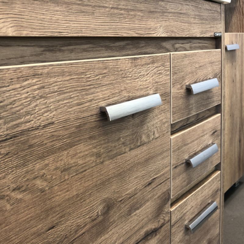 Тумба с раковиной Comforty "Марио-75" 00-00004157 дуб темный с раковиной "Quadro 75"