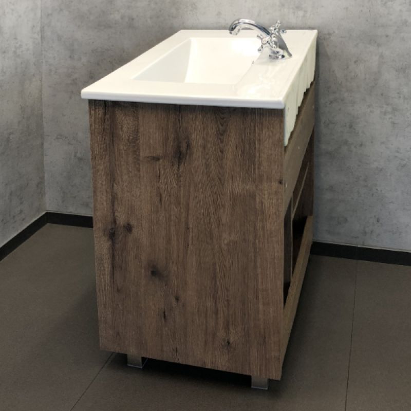 Тумба с раковиной Comforty "Марио-75" 00-00004157 дуб темный с раковиной "Quadro 75"