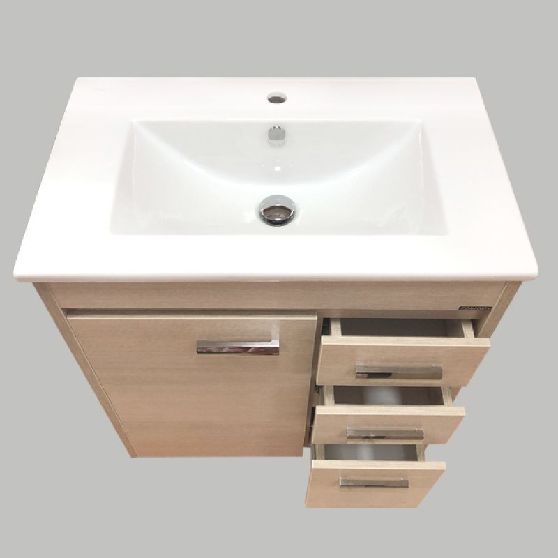 Тумба с раковиной Comforty "Марио-75" 00004136349 сосна лоредо с раковиной "Quadro 75"