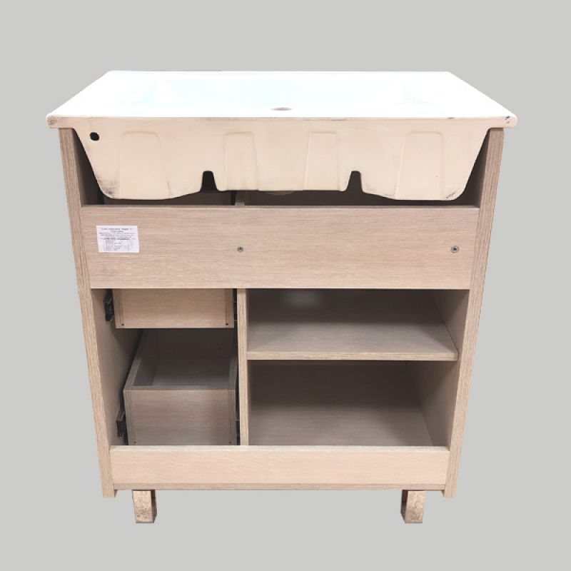 Тумба с раковиной Comforty "Марио-75" 00004136349 сосна лоредо с раковиной "Quadro 75"