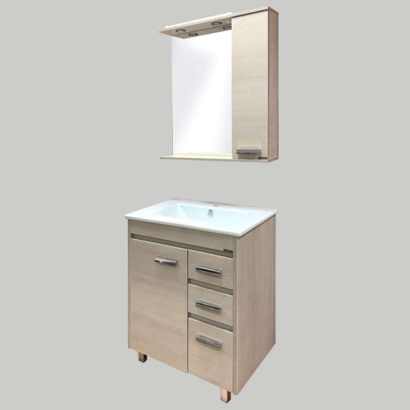 Тумба с раковиной Comforty "Марио-75" 00004136349 сосна лоредо с раковиной "Quadro 75"