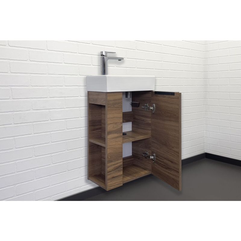 Тумба с раковиной Comforty "Матэ-40" 00-00015325 дуб тёмно-коричневый с раковиной Comforty 9140