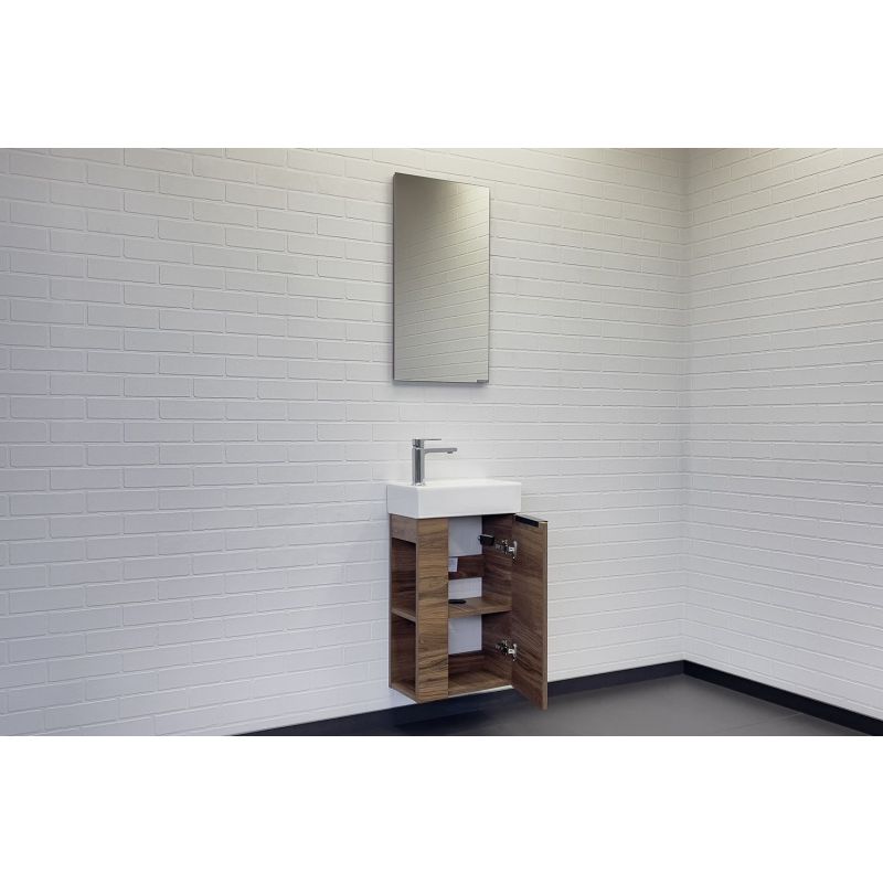 Тумба с раковиной Comforty "Матэ-40" 00-00015325 дуб тёмно-коричневый с раковиной Comforty 9140