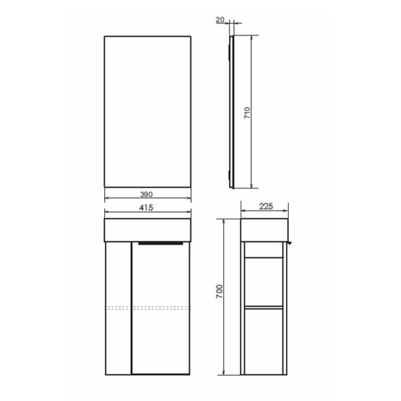 Тумба с раковиной Comforty "Матэ-40" 00-00015325 дуб тёмно-коричневый с раковиной Comforty 9140