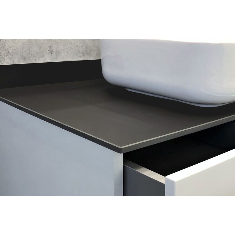 Тумба с раковиной Comforty "Милан-90" 00-00014426 белый глянец с графитовой столешницей, с раковиной Comforty T-Y9378