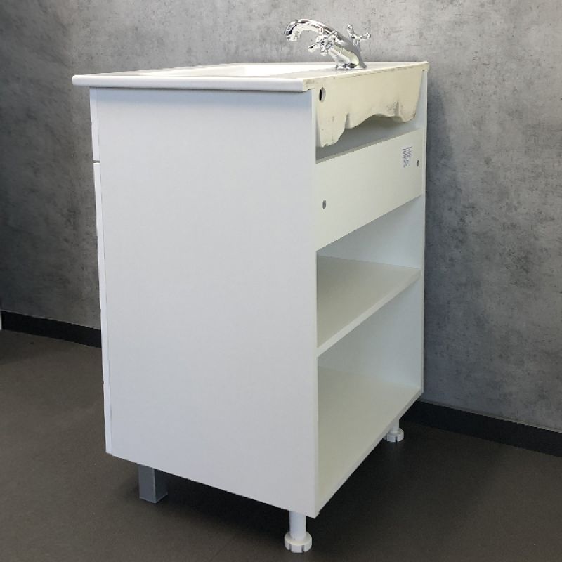 Тумба с раковиной Comforty "Модена М-60" 00-00001642 белая матовая  с раковиной "Quadro 60 "