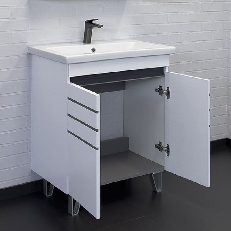 Тумба с раковиной Comforty "Нарва-70" 00-00013805 белый матовый с раковиной Como 70 