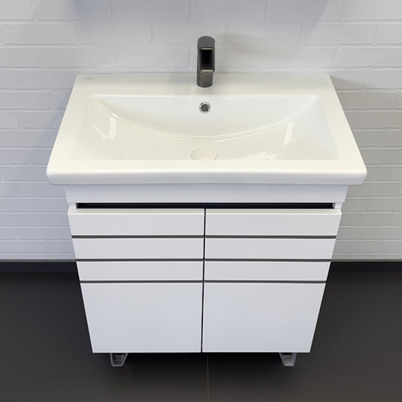 Тумба с раковиной Comforty "Нарва-70-2" 00-00015236 белый матовый с раковиной Como 70 