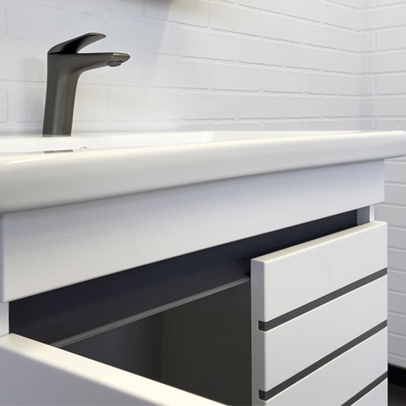 Тумба с раковиной Comforty "Нарва-70-2" 00-00015236 белый матовый с раковиной Como 70 