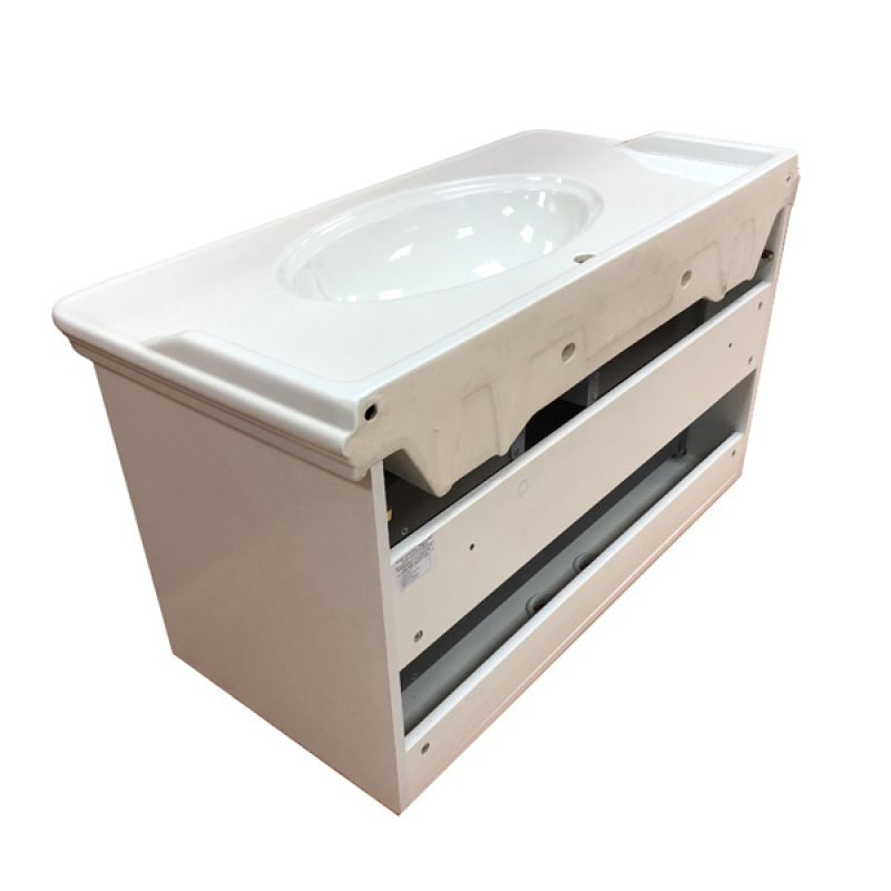 Тумба с раковиной Comforty "Неаполь-100" 00004139025 белый глянец с раковиной 50110 